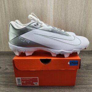 Nike Vapor Edge Shark 2 Size 12 Mens White Metallic Silver Football Cleats